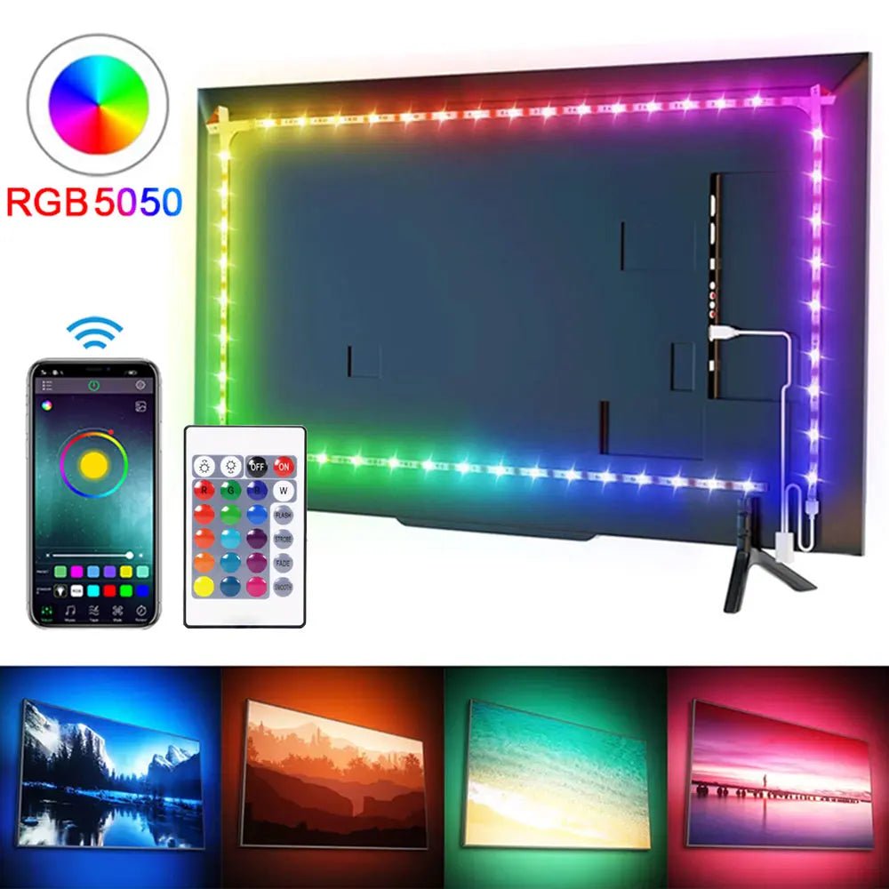RGB 5050 Led Strip Lights Smart Home TV USB Wall Lamps Ramadan Decoration 2023 Bedroom Closets Aesthetic Room Decor Night Light - Tara's Tiny Treasures