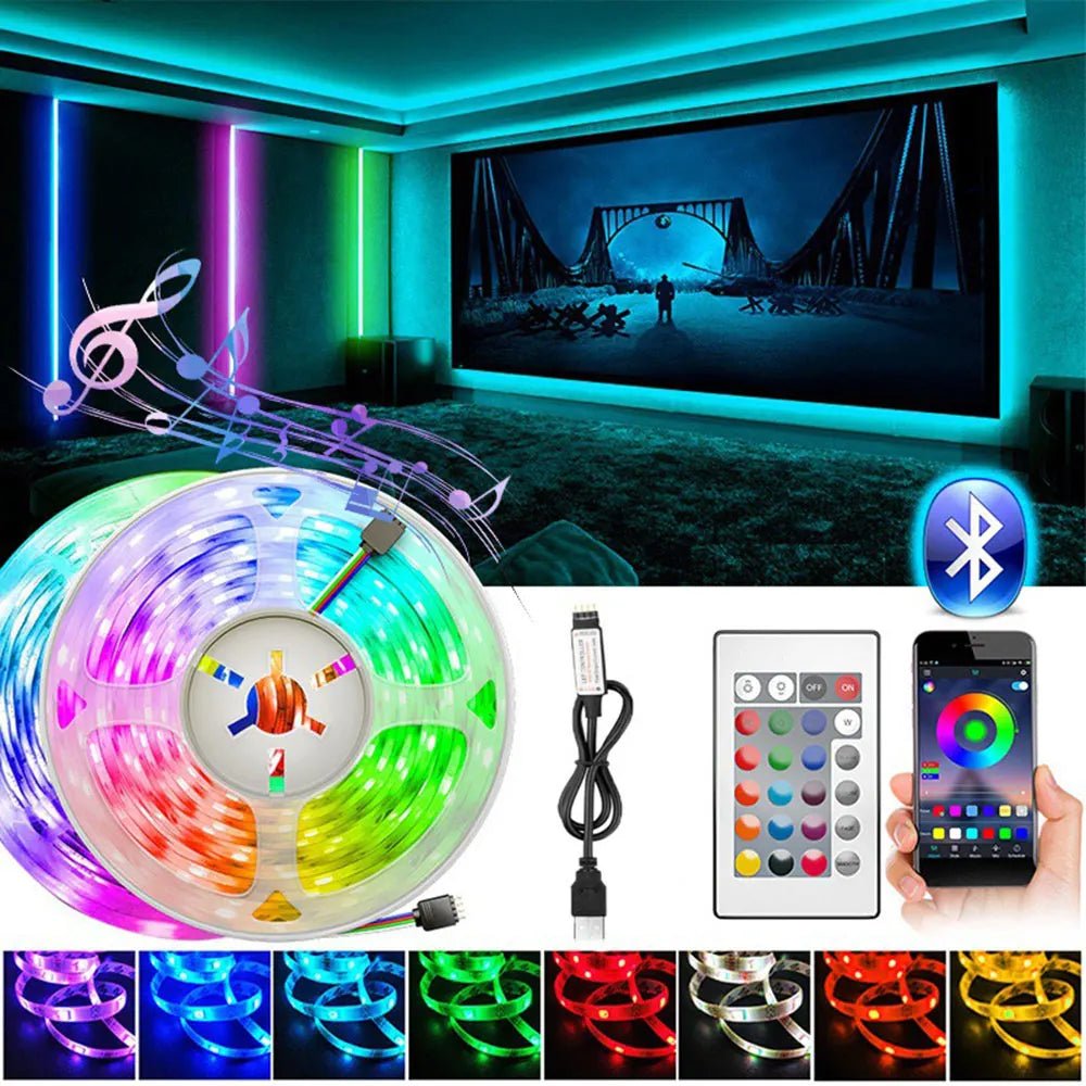 RGB 5050 Led Strip Lights Smart Home TV USB Wall Lamps Ramadan Decoration 2023 Bedroom Closets Aesthetic Room Decor Night Light - Tara's Tiny Treasures