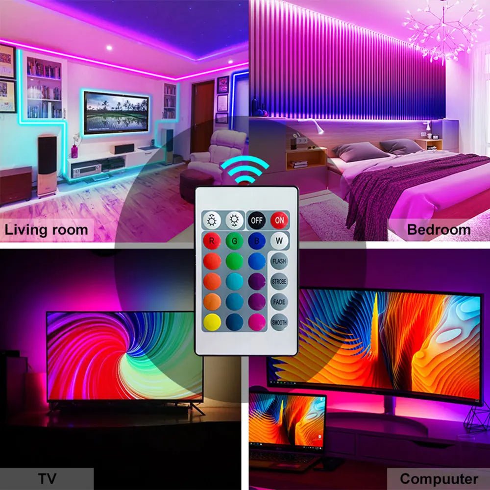 RGB 5050 Led Strip Lights Smart Home TV USB Wall Lamps Ramadan Decoration 2023 Bedroom Closets Aesthetic Room Decor Night Light - Tara's Tiny Treasures