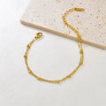 S09 Simple Korean style Double-layer round Ball Small ball Gold bead bracelet, stainless steel gold women's style - Tara's Tiny Treasures