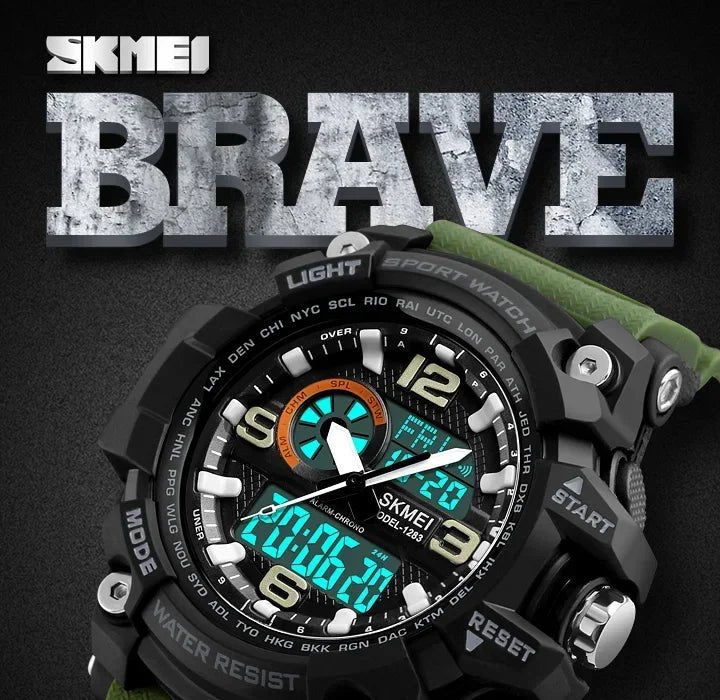 SKMEI 1283 Digital Quartz Watch for Men Waterproof Sport Electronic Countdown Man Wristwatches Military Alarm Clock Reloj Hombre - Tara's Tiny Treasures