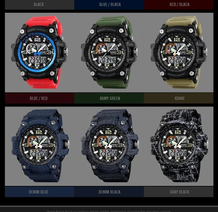 SKMEI 1283 Digital Quartz Watch for Men Waterproof Sport Electronic Countdown Man Wristwatches Military Alarm Clock Reloj Hombre - Tara's Tiny Treasures