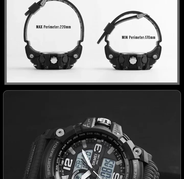 SKMEI 1283 Digital Quartz Watch for Men Waterproof Sport Electronic Countdown Man Wristwatches Military Alarm Clock Reloj Hombre - Tara's Tiny Treasures