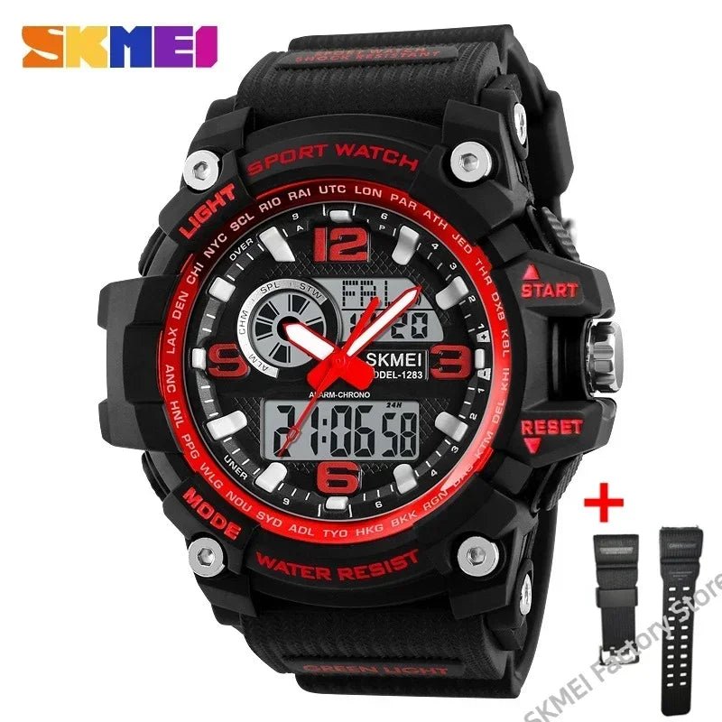 SKMEI 1283 Digital Quartz Watch for Men Waterproof Sport Electronic Countdown Man Wristwatches Military Alarm Clock Reloj Hombre - Tara's Tiny Treasures