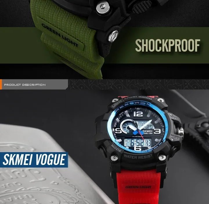 SKMEI 1283 Digital Quartz Watch for Men Waterproof Sport Electronic Countdown Man Wristwatches Military Alarm Clock Reloj Hombre - Tara's Tiny Treasures