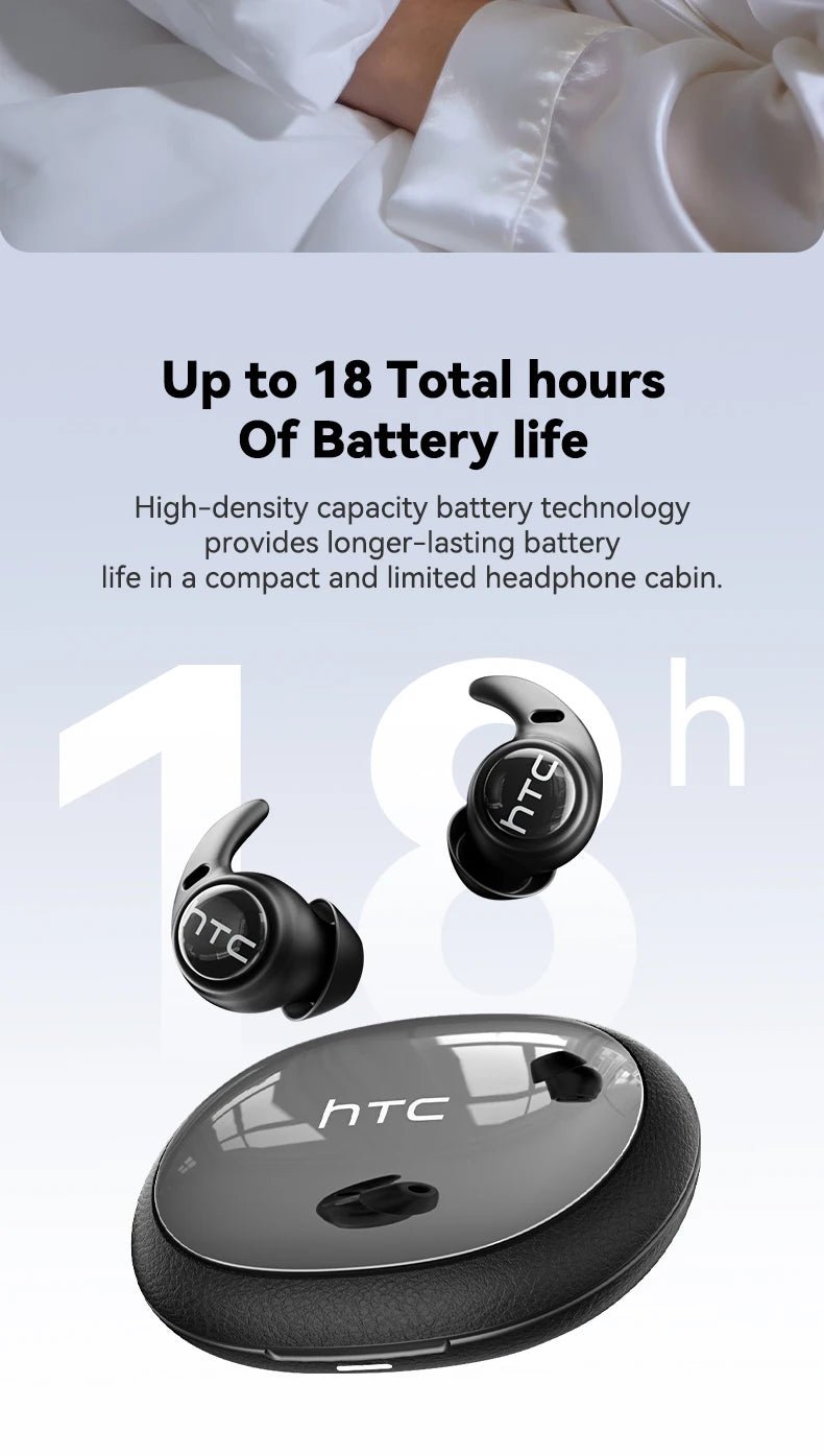 Sleeping Earphones HTC NE76 AI Translation Earbuds Wireless Bluetooth Noise Reduction HIFI Music Stereo Sound Headphones - Tara's Tiny Treasures
