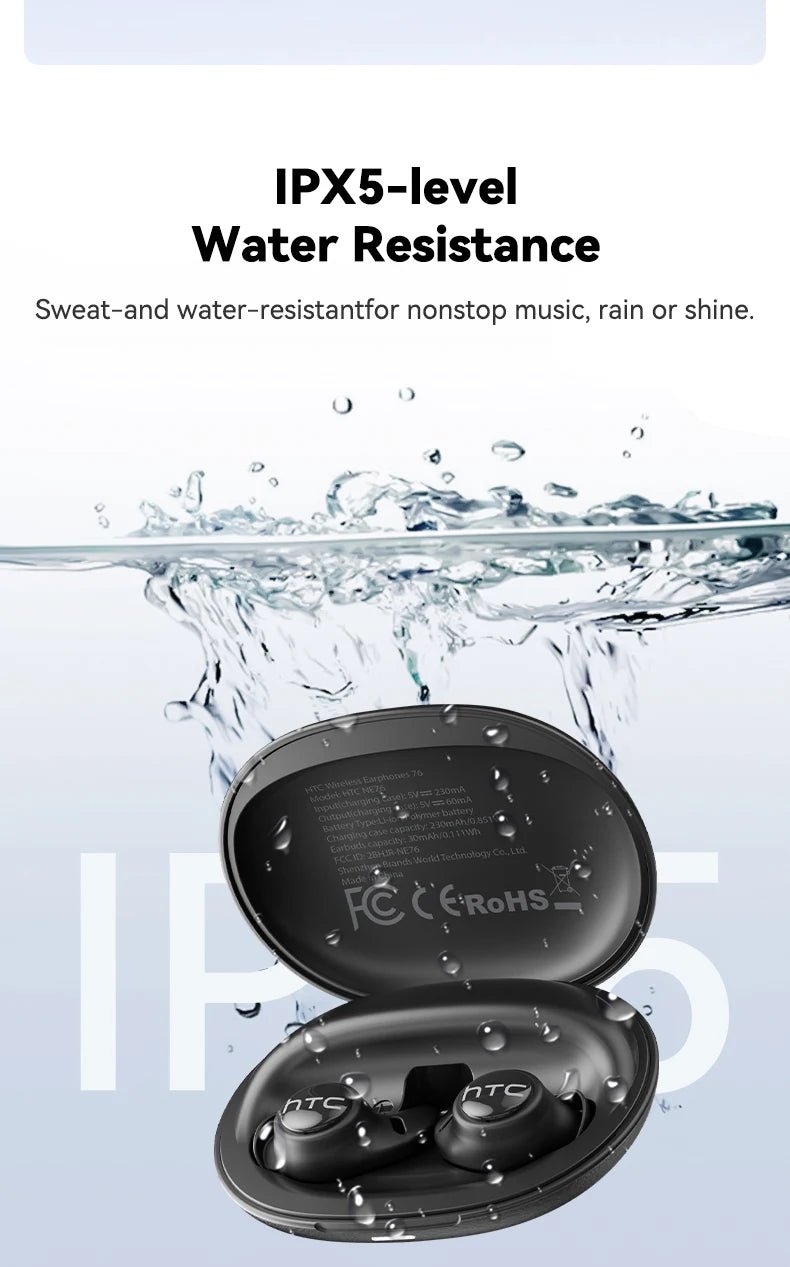 Sleeping Earphones HTC NE76 AI Translation Earbuds Wireless Bluetooth Noise Reduction HIFI Music Stereo Sound Headphones - Tara's Tiny Treasures