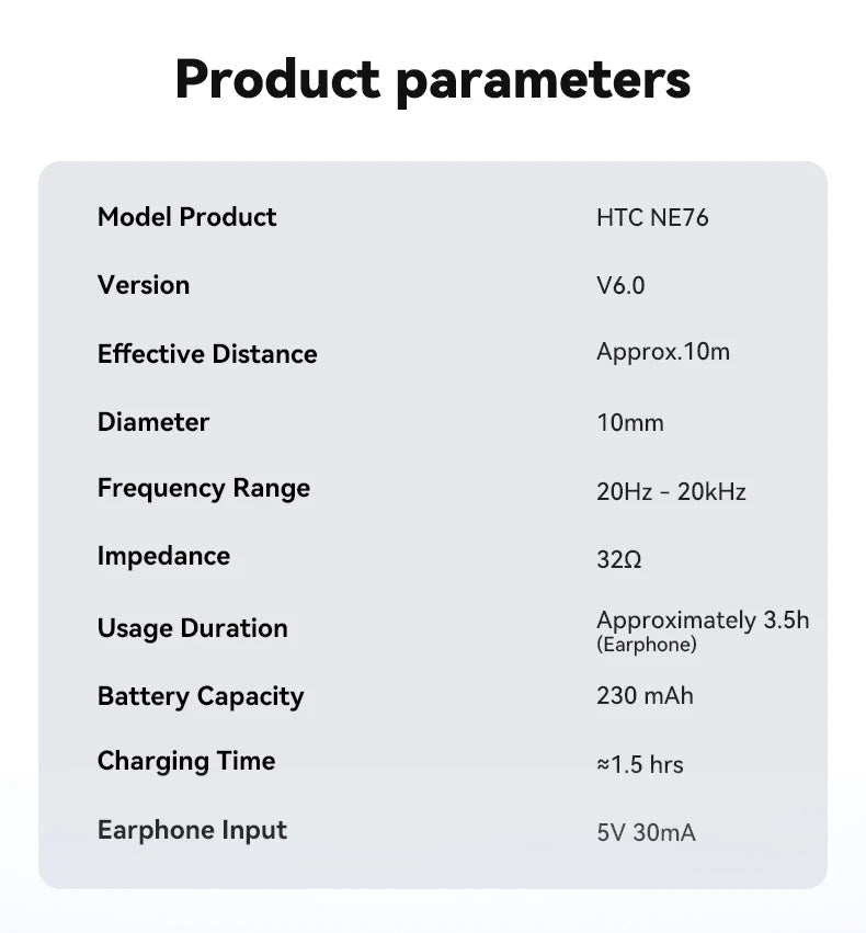 Sleeping Earphones HTC NE76 AI Translation Earbuds Wireless Bluetooth Noise Reduction HIFI Music Stereo Sound Headphones - Tara's Tiny Treasures