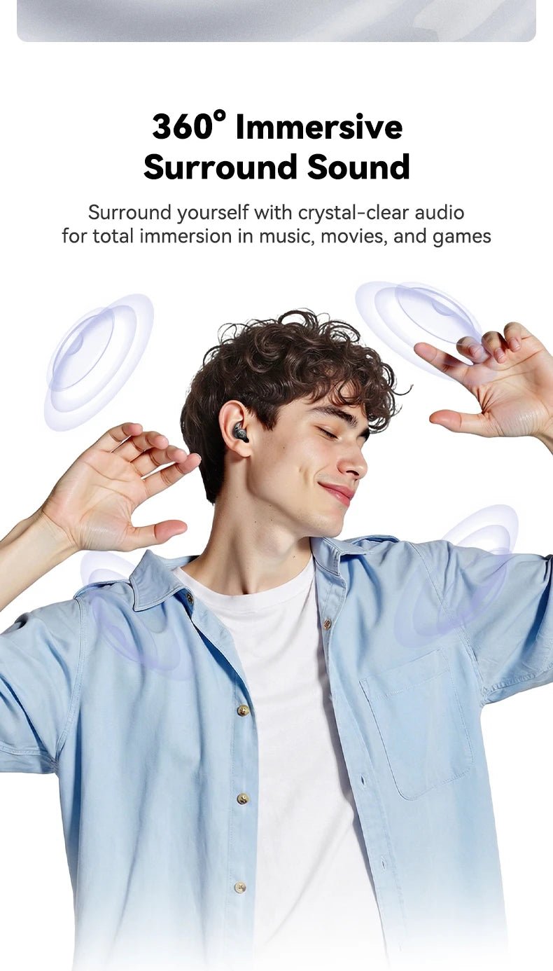 Sleeping Earphones HTC NE76 AI Translation Earbuds Wireless Bluetooth Noise Reduction HIFI Music Stereo Sound Headphones - Tara's Tiny Treasures