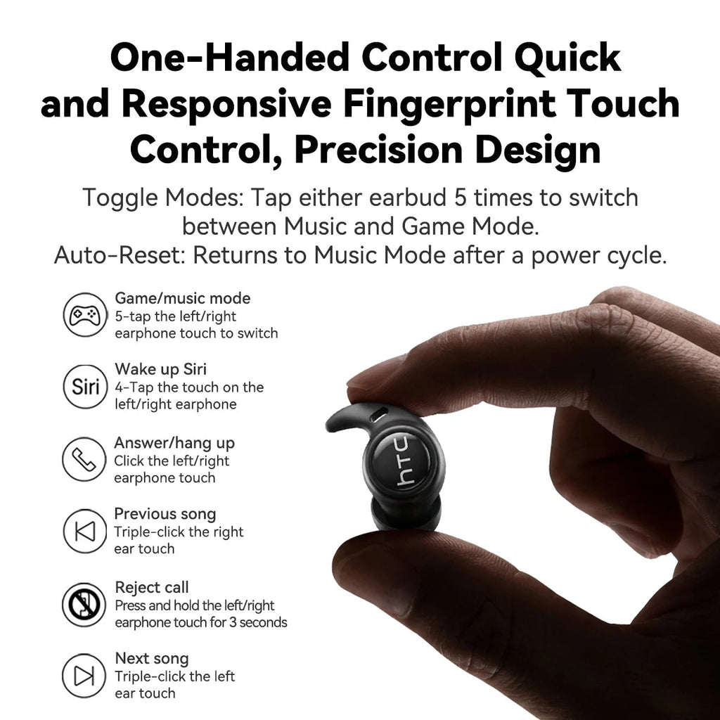 Sleeping Earphones HTC NE76 AI Translation Earbuds Wireless Bluetooth Noise Reduction HIFI Music Stereo Sound Headphones - Tara's Tiny Treasures