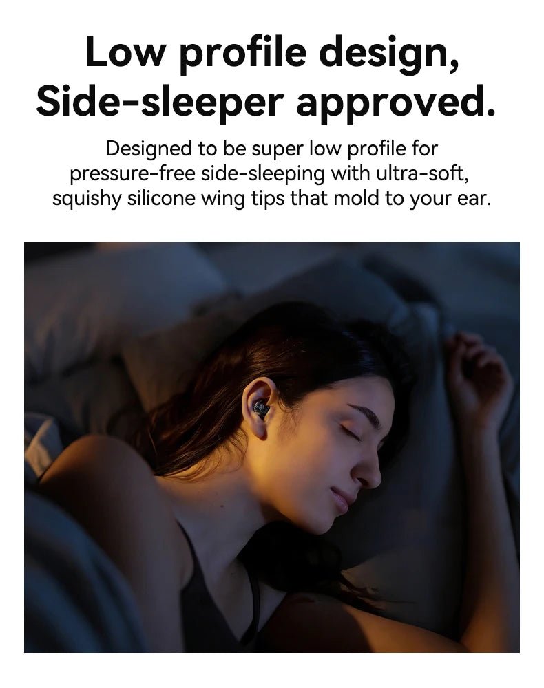 Sleeping Earphones HTC NE76 AI Translation Earbuds Wireless Bluetooth Noise Reduction HIFI Music Stereo Sound Headphones - Tara's Tiny Treasures