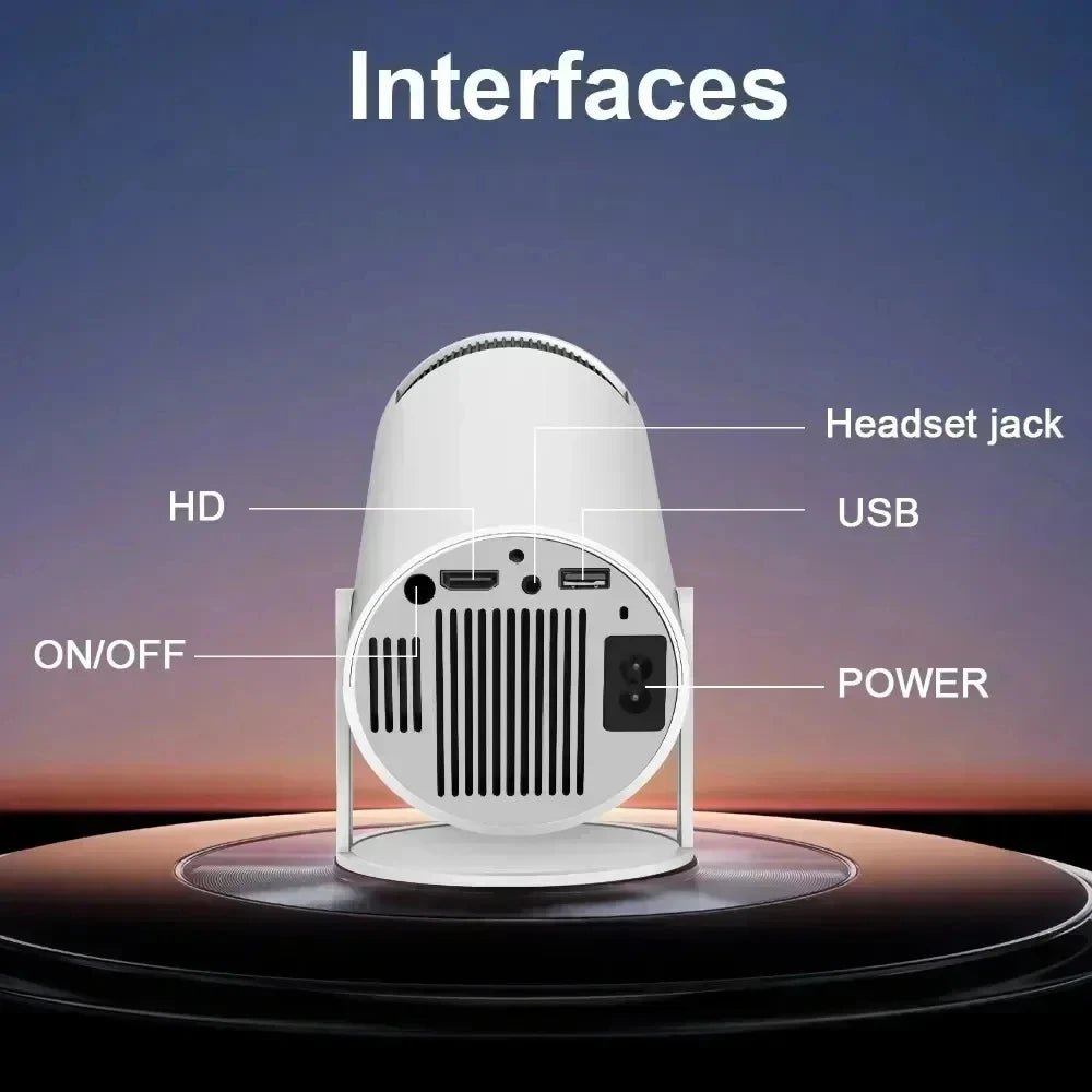 Smart Home Projector 1080P HDR10 4K Supported Portable Mini Projector WiFi Bluetooth Screen Mirroring Theater Beamer TV Stick - Tara's Tiny Treasures