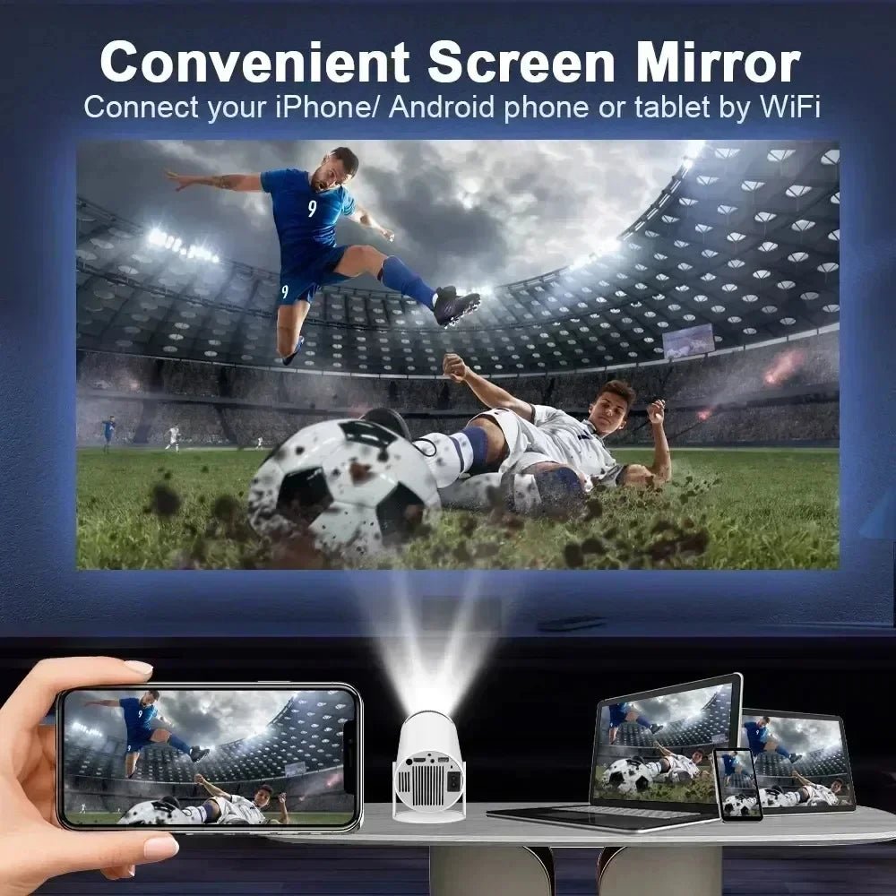 Smart Home Projector 1080P HDR10 4K Supported Portable Mini Projector WiFi Bluetooth Screen Mirroring Theater Beamer TV Stick - Tara's Tiny Treasures
