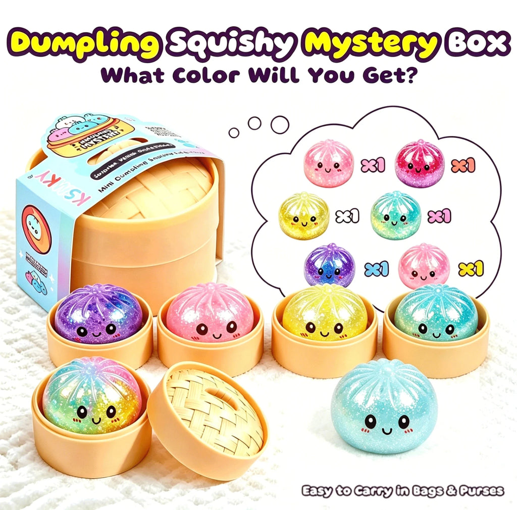 Sparkle Bun Squishy Toy Slow Rebound Stress Relief Squeeze Ball Soft With Bead&Steamer Fidget Toy for Anxiety Relief Sensory Toy - Tara's Tiny Treasures