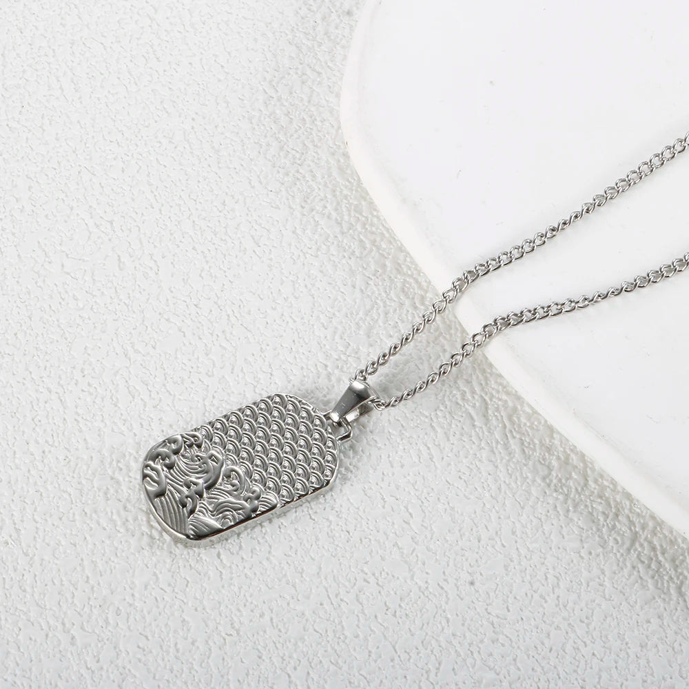 Square Pendants Delicate Stainless Steel Chain Pendant Necklace For Women Necklace - Tara's Tiny Treasures