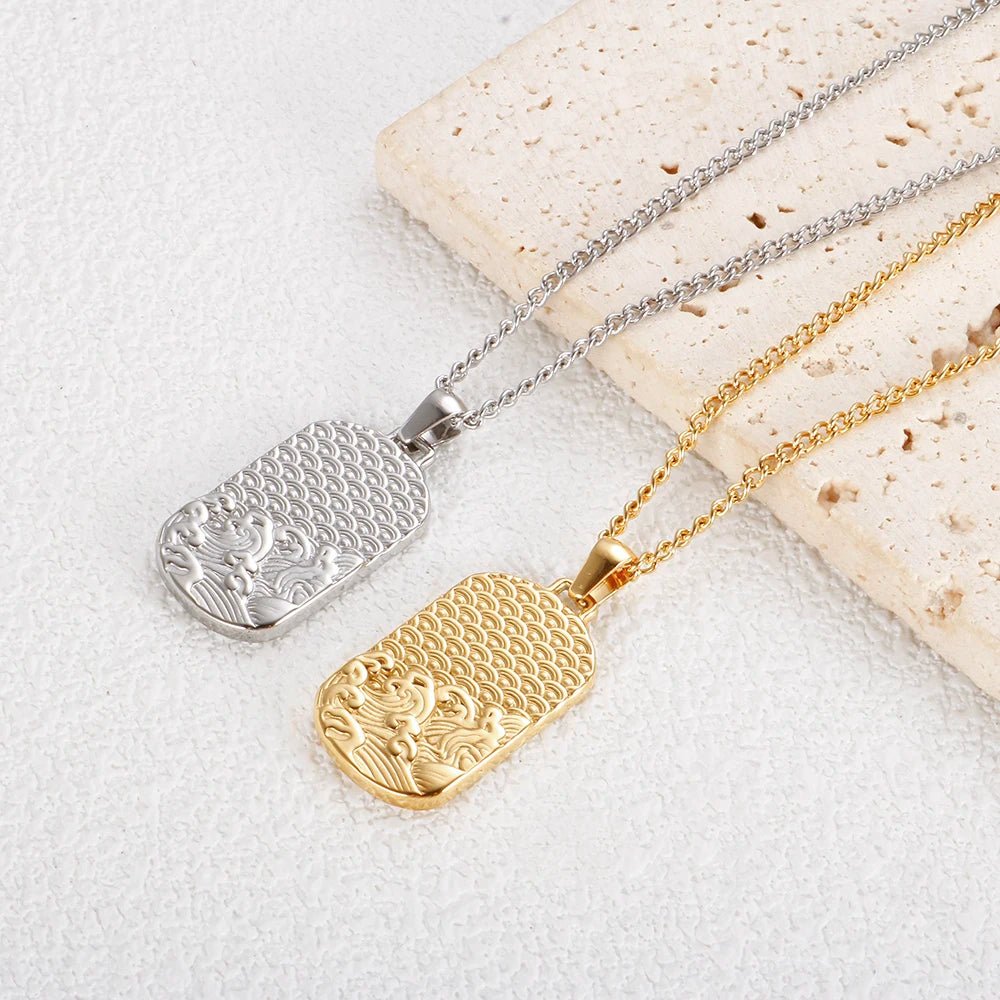 Square Pendants Delicate Stainless Steel Chain Pendant Necklace For Women Necklace - Tara's Tiny Treasures
