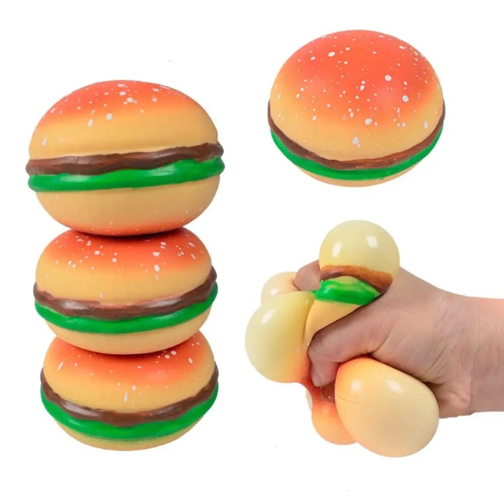 Squishy Hamburger Stress Ball Autism Sensory Toy Stress & Anxiety Relief Toys Pinch Decompression Toy for Adult - Tara's Tiny Treasures