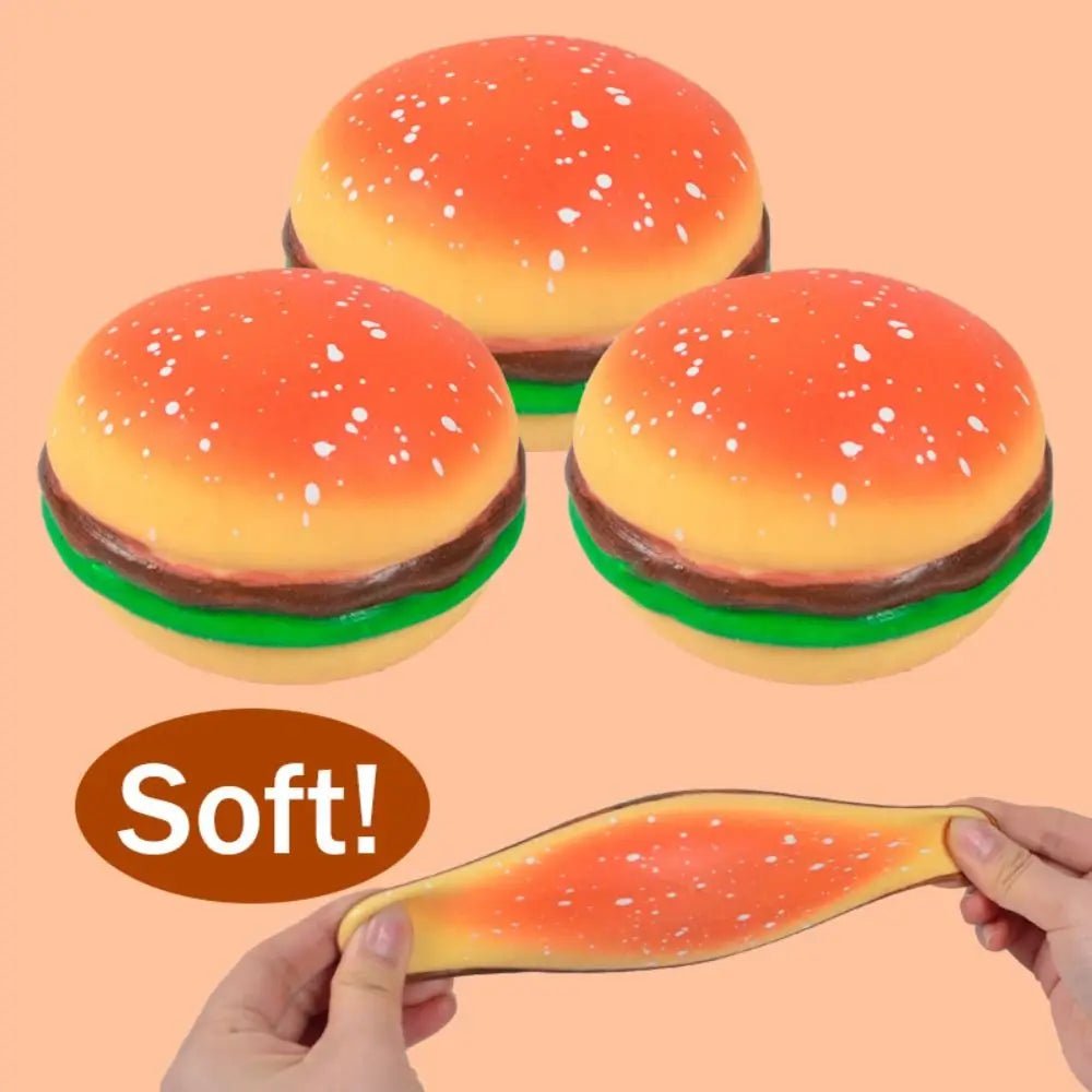 Squishy Hamburger Stress Ball Autism Sensory Toy Stress & Anxiety Relief Toys Pinch Decompression Toy for Adult - Tara's Tiny Treasures