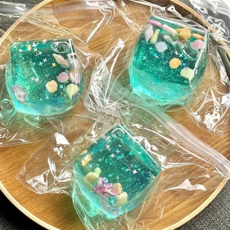 Squishy Maltose Cubes Fidget Toy Super Soft Transparent Star Squeeze Toy Ocean Sensory Anti-stress Toy for Friend Christmas Gift - Tara's Tiny Treasures