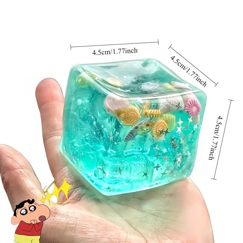 Squishy Maltose Cubes Fidget Toy Super Soft Transparent Star Squeeze Toy Ocean Sensory Anti-stress Toy for Friend Christmas Gift - Tara's Tiny Treasures