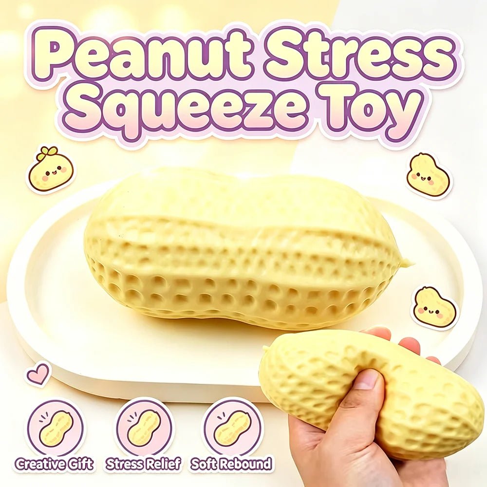 Squishy Peanut Stress Ball Squeeze Toy Rebound Buttery-Soft Feel Fidget Toy ASMR Sensory Anti Stress Toys for Adults Gift Toys - Tara's Tiny Treasures