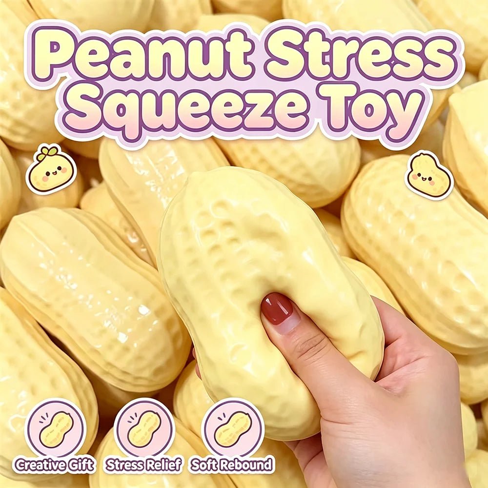Squishy Peanut Stress Ball Squeeze Toy Rebound Buttery-Soft Feel Fidget Toy ASMR Sensory Anti Stress Toys for Adults Gift Toys - Tara's Tiny Treasures