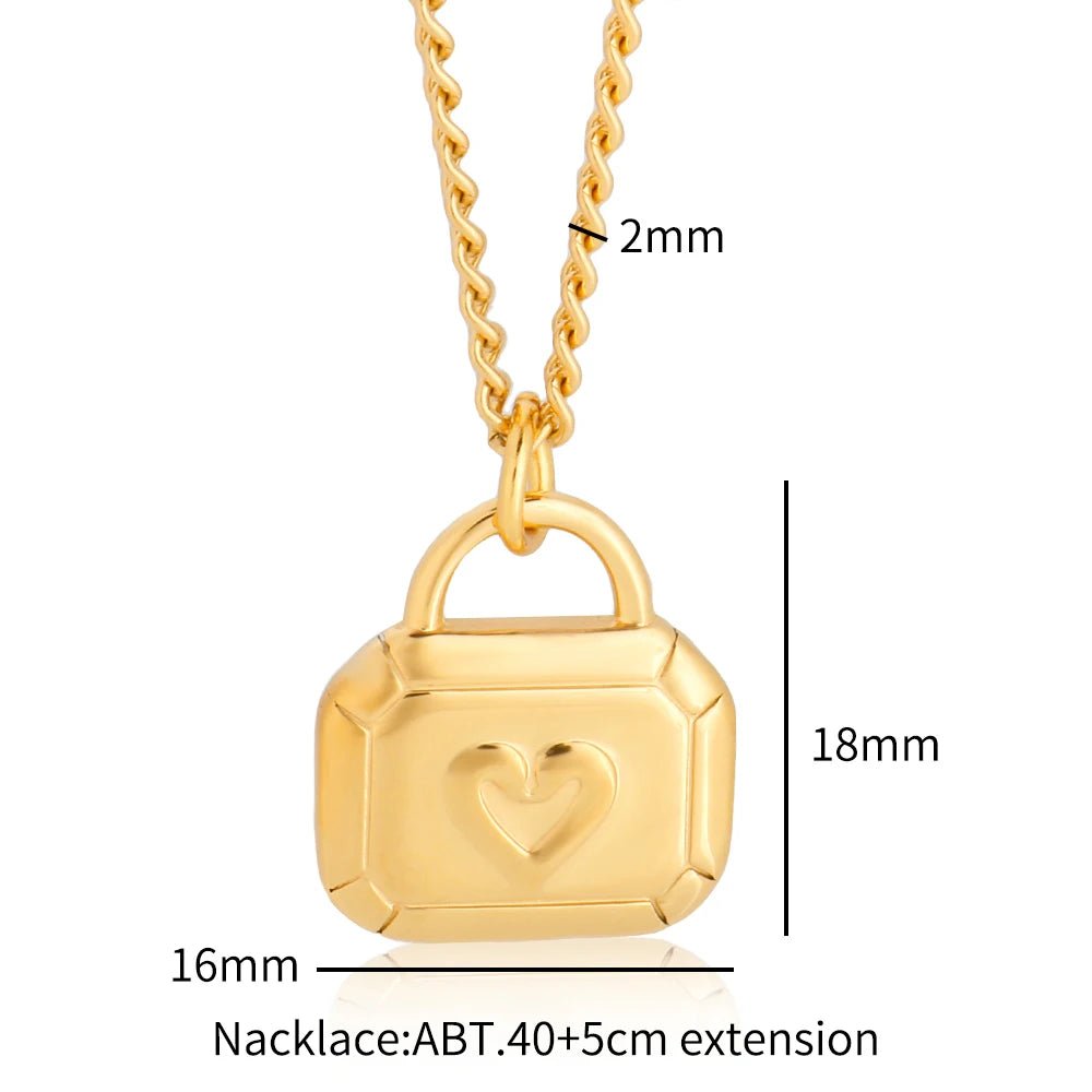 Stainless Steel Heart-shaped Pendant Necklace Metal Waterproof Jewelry For Women - Tara's Tiny Treasures