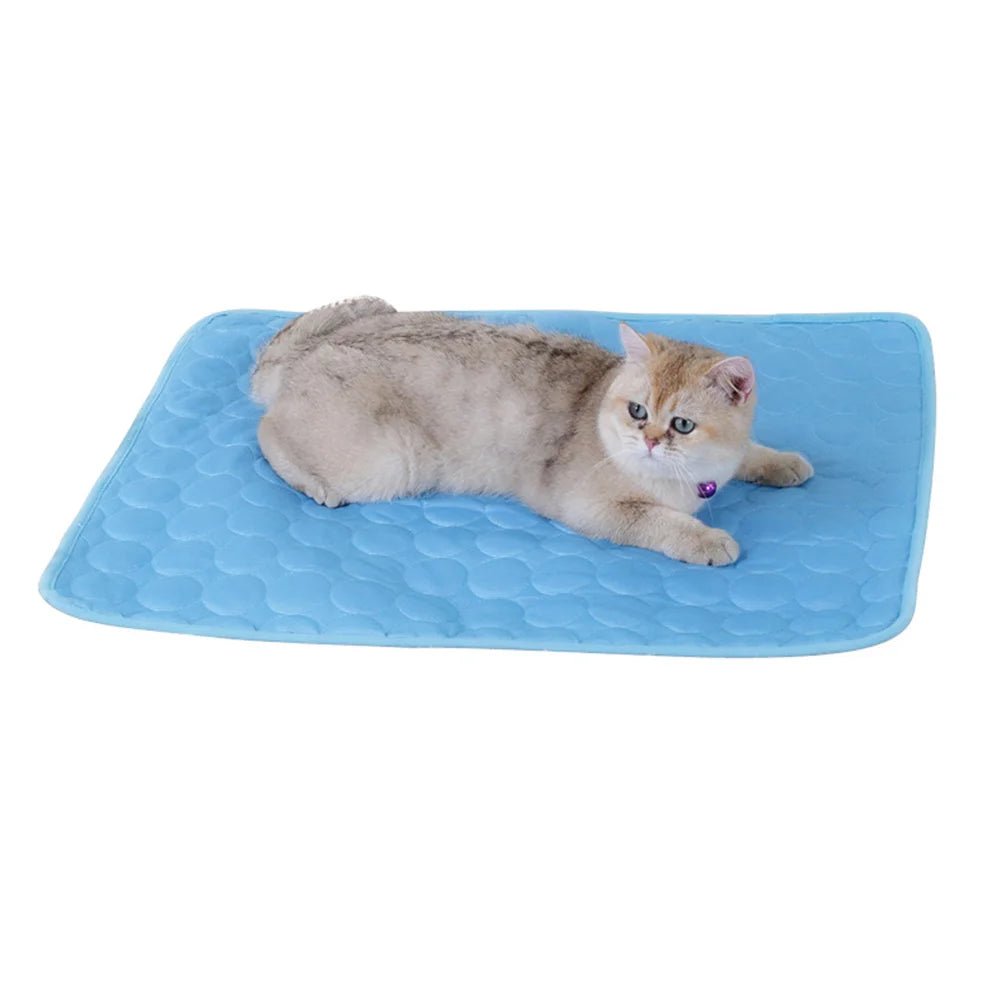 Summer Pet Cooling Mat Dog Cat Self Cooling Mat Ice Silk Breathable Pet Crate Pad Portable Washable Pet Ice Pad Bed Mat Blanket - Tara's Tiny Treasures