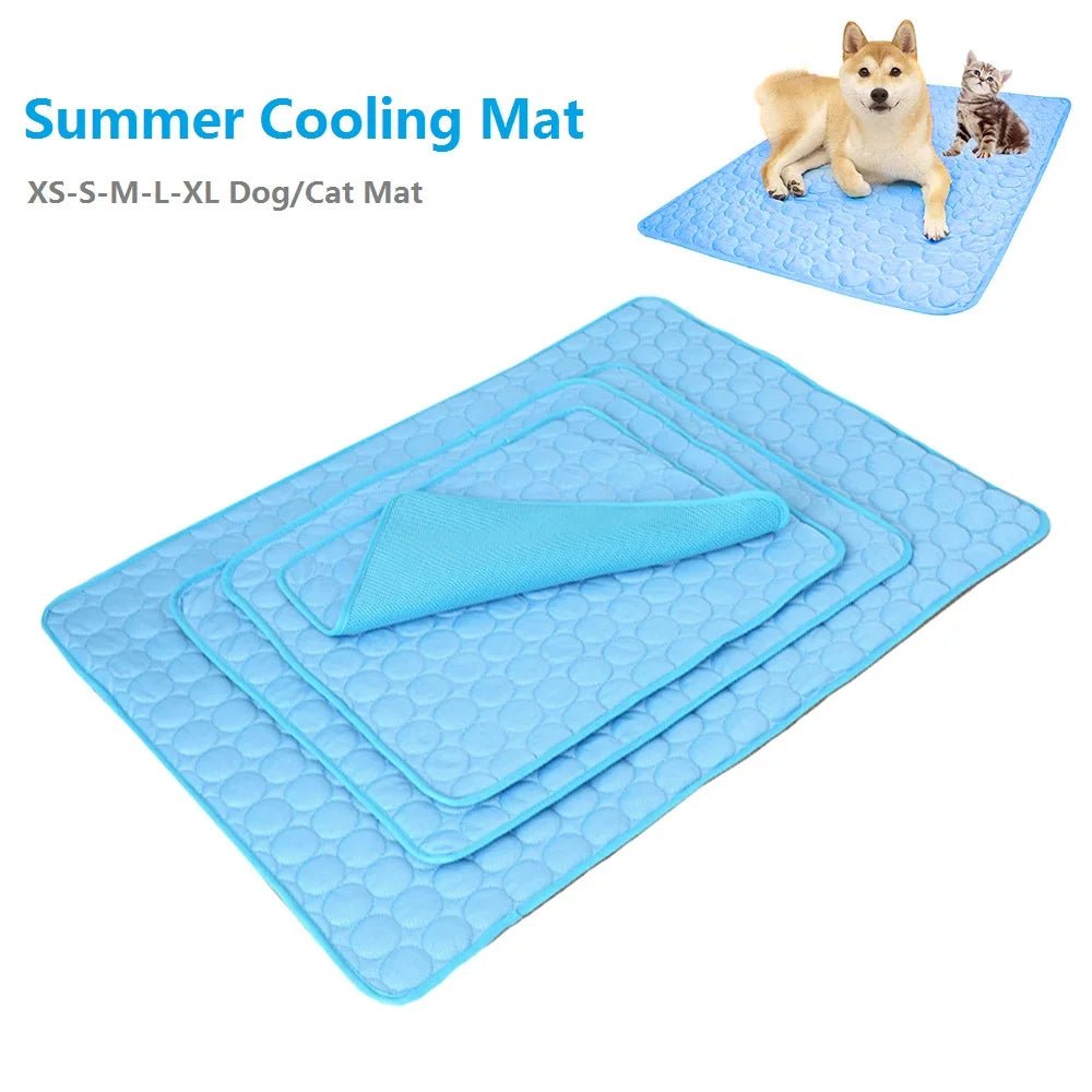 Summer Pet Cooling Mat Dog Cat Self Cooling Mat Ice Silk Breathable Pet Crate Pad Portable Washable Pet Ice Pad Bed Mat Blanket - Tara's Tiny Treasures
