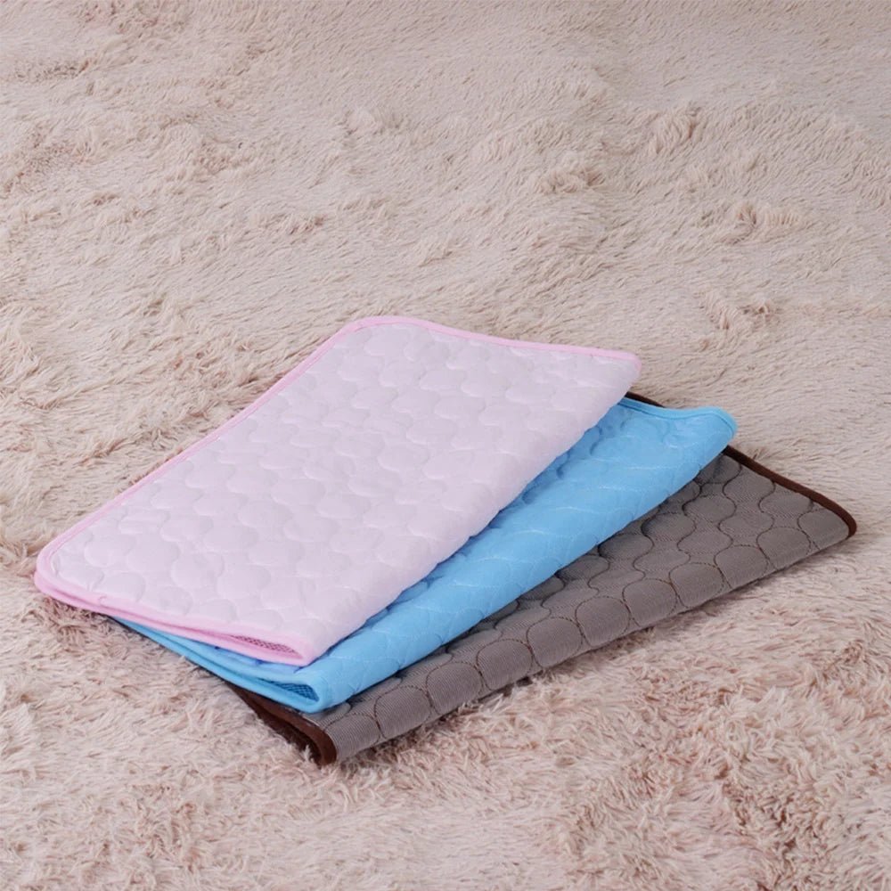 Summer Pet Cooling Mat Dog Cat Self Cooling Mat Ice Silk Breathable Pet Crate Pad Portable Washable Pet Ice Pad Bed Mat Blanket - Tara's Tiny Treasures