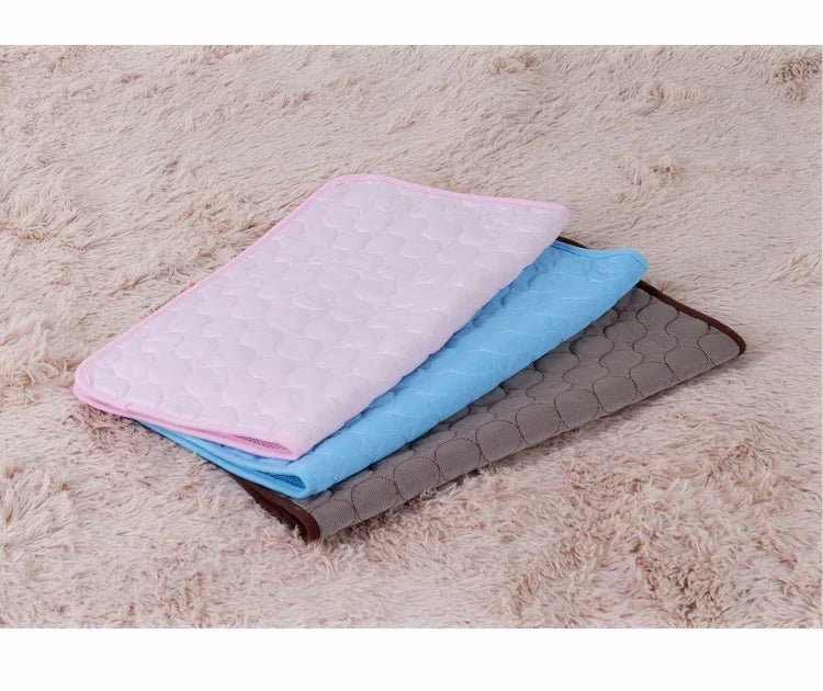 Summer Pet Cooling Mat Dog Cat Self Cooling Mat Ice Silk Breathable Pet Crate Pad Portable Washable Pet Ice Pad Bed Mat Blanket - Tara's Tiny Treasures