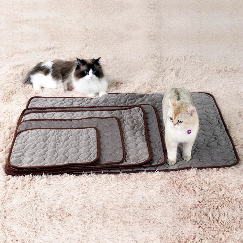 Summer Pet Cooling Mat Dog Cat Self Cooling Mat Ice Silk Breathable Pet Crate Pad Portable Washable Pet Ice Pad Bed Mat Blanket - Tara's Tiny Treasures