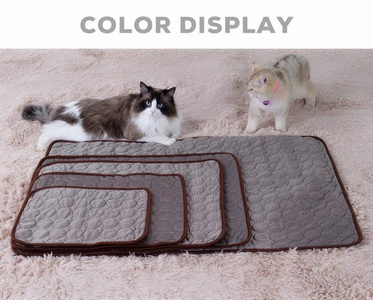 Summer Pet Cooling Mat Dog Cat Self Cooling Mat Ice Silk Breathable Pet Crate Pad Portable Washable Pet Ice Pad Bed Mat Blanket - Tara's Tiny Treasures