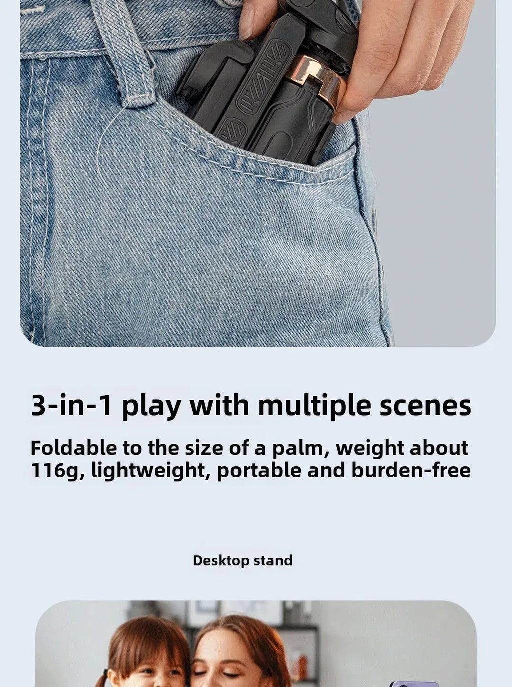 Super Mini Selfie Stick Portable Phone Holder Shooting Aid Versatile Integrated Design Bluetooth Remote For Live Broadcas - Tara's Tiny Treasures