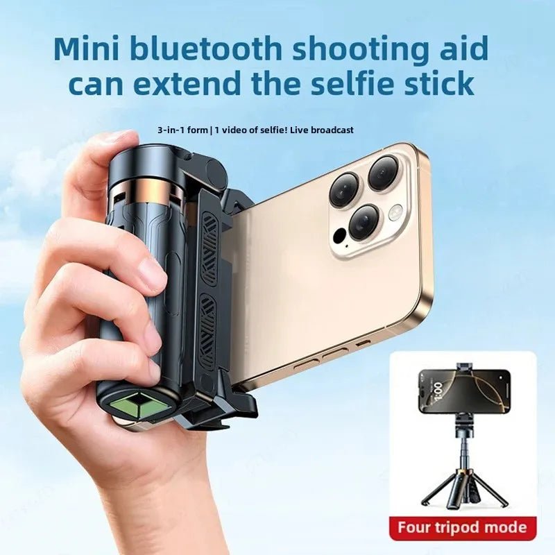 Super Mini Selfie Stick Portable Phone Holder Shooting Aid Versatile Integrated Design Bluetooth Remote For Live Broadcas - Tara's Tiny Treasures