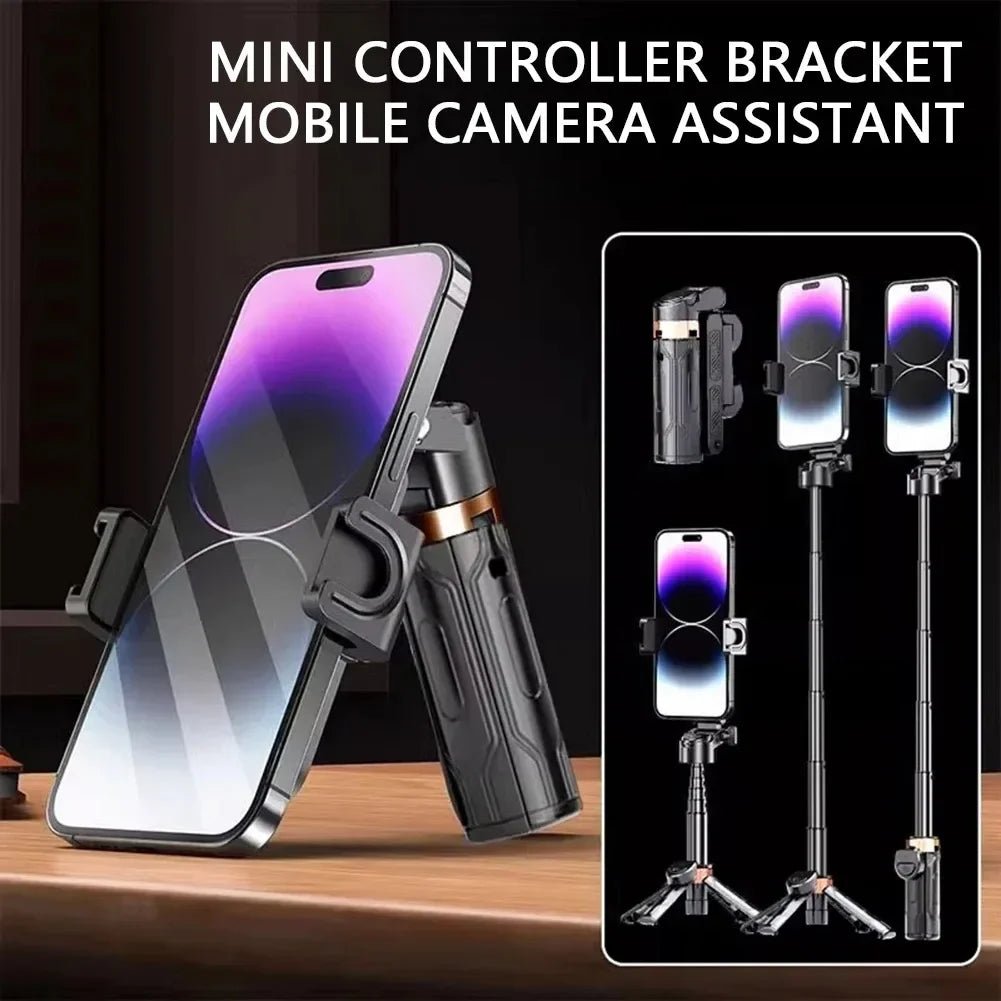 Super Mini Selfie Stick Portable Phone Holder Shooting Aid Versatile Integrated Design Bluetooth Remote For Live Broadcas - Tara's Tiny Treasures