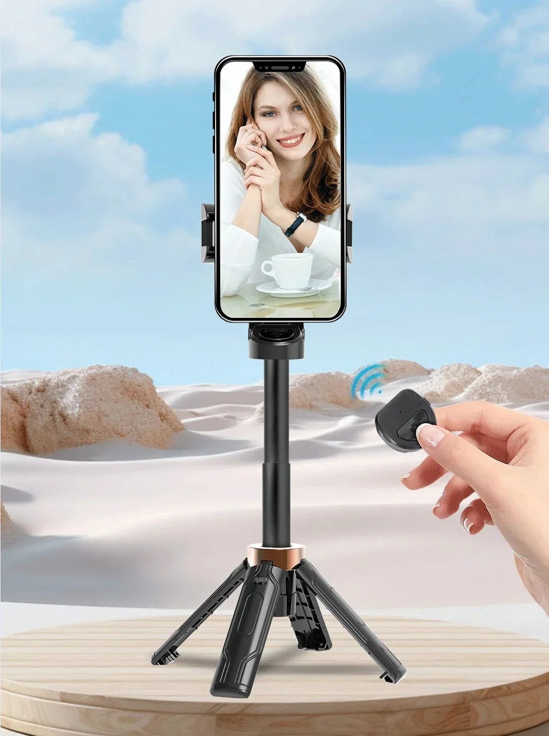 Super Mini Selfie Stick Portable Phone Holder Shooting Aid Versatile Integrated Design Bluetooth Remote For Live Broadcas - Tara's Tiny Treasures