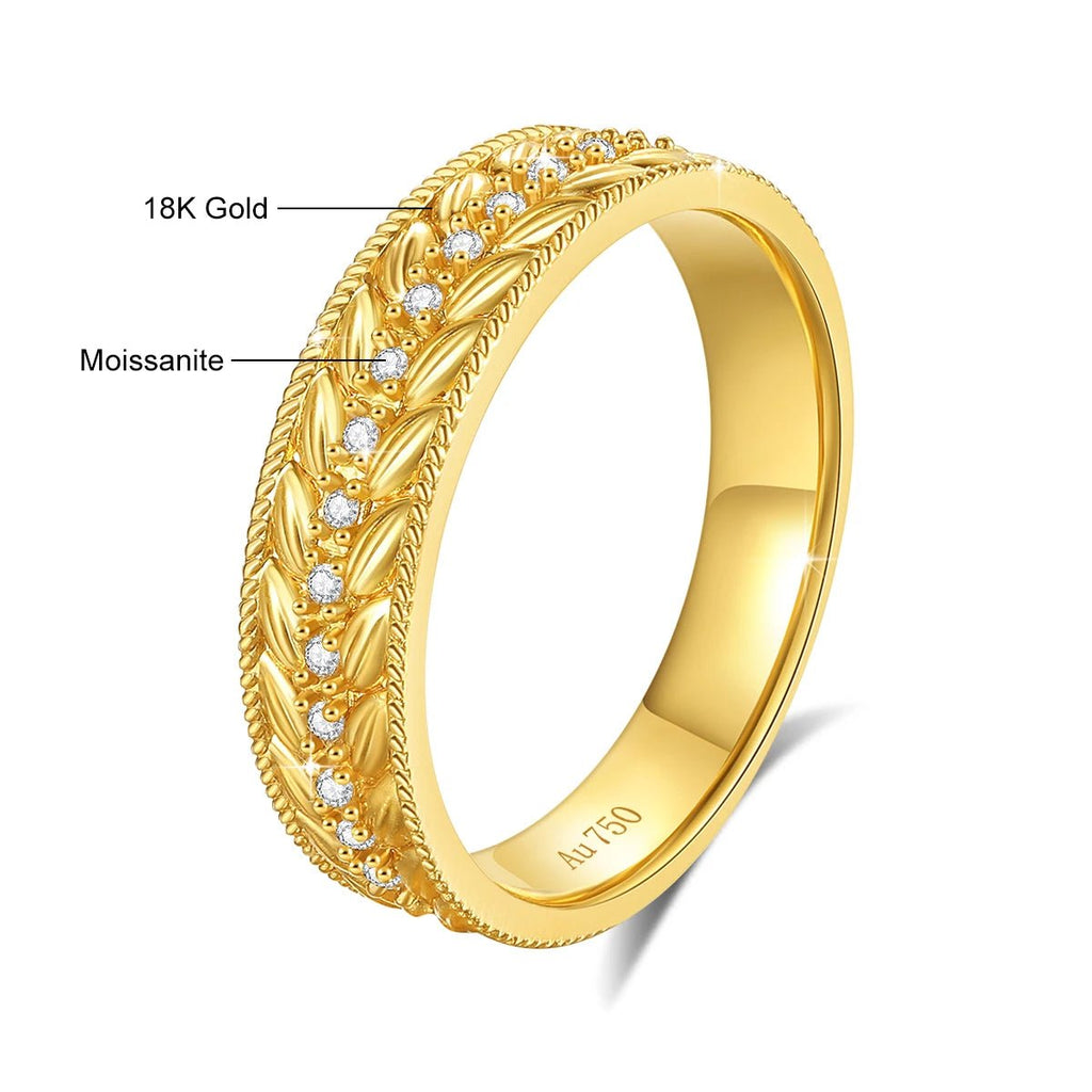 Szjinao Wheat 100% 18k Gold Ring For Woman With Certificiate Luxury Moissanite Diamond Jewelry High Quality Graduation Gift Sale - Tara's Tiny Treasures