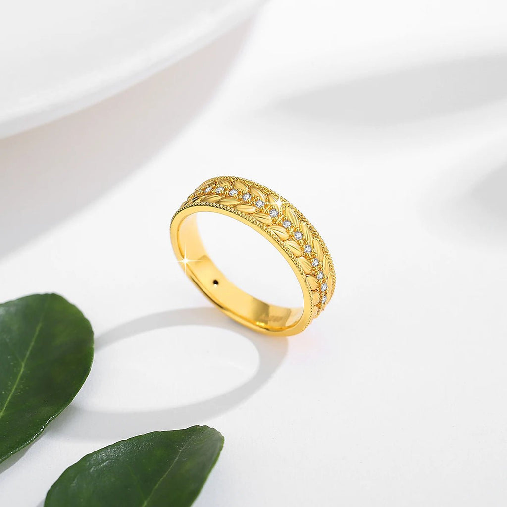 Szjinao Wheat 100% 18k Gold Ring For Woman With Certificiate Luxury Moissanite Diamond Jewelry High Quality Graduation Gift Sale - Tara's Tiny Treasures