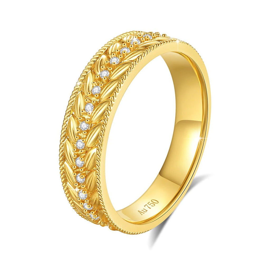 Szjinao Wheat 100% 18k Gold Ring For Woman With Certificiate Luxury Moissanite Diamond Jewelry High Quality Graduation Gift Sale - Tara's Tiny Treasures