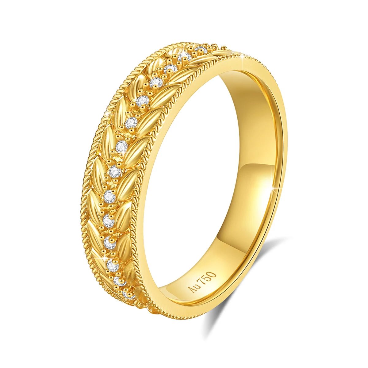 Szjinao Wheat 100% 18k Gold Ring For Woman With Certificiate Luxury Moissanite Diamond Jewelry High Quality Graduation Gift Sale - Tara's Tiny Treasures