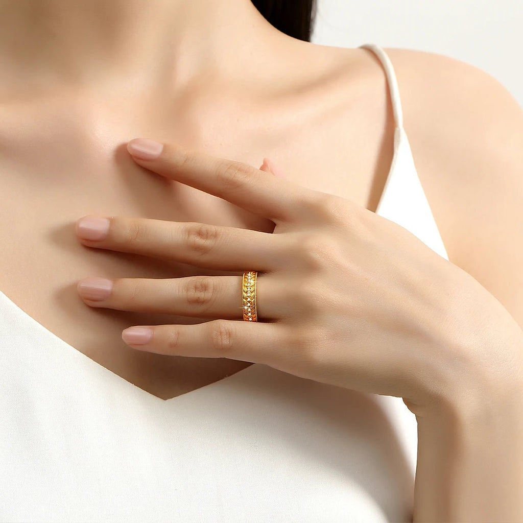 Szjinao Wheat 100% 18k Gold Ring For Woman With Certificiate Luxury Moissanite Diamond Jewelry High Quality Graduation Gift Sale - Tara's Tiny Treasures