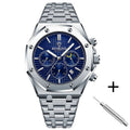 Top Brand Man Watch Luxury Luminous BINBOND B0161 Wristwatch Stainless Steel Waterproof Men Date Calendar Clock - Tara's Tiny Treasures