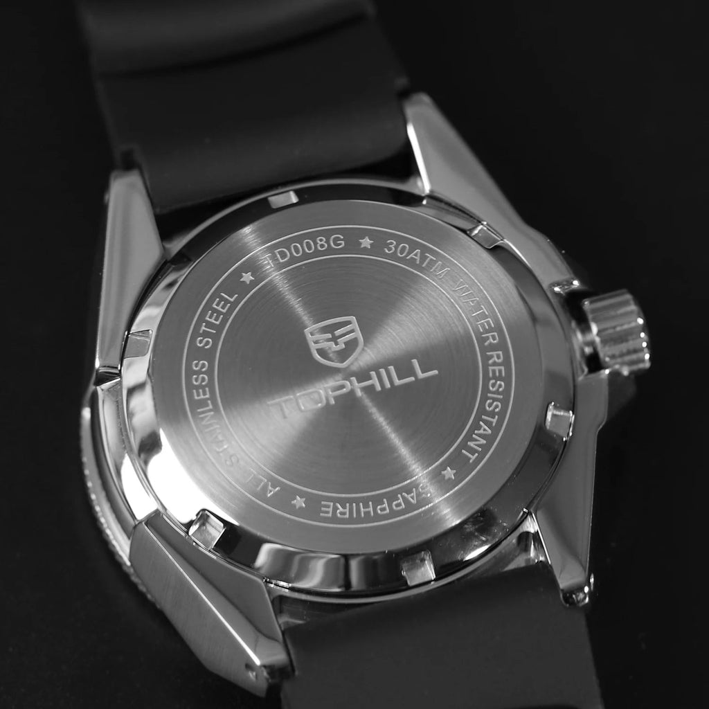 TOPHILL 43.8mm Automatic Mechanical Diving Watch NH35 Men's Wristwatches Waffle Dial Super Luminous 30Bar Sapphire Reloj TD008G - Tara's Tiny Treasures