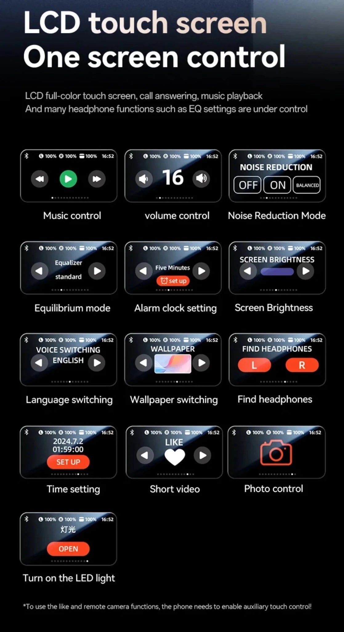 Touch Screen Bluetooth Headphones 144 Languages Real-time Translation Headphones Wireless Open Ear Clips Sports Gaming Earphone - Tara's Tiny Treasures