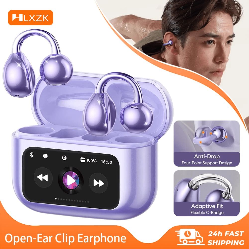 Touch Screen Bluetooth Headphones 144 Languages Real-time Translation Headphones Wireless Open Ear Clips Sports Gaming Earphone - Tara's Tiny Treasures