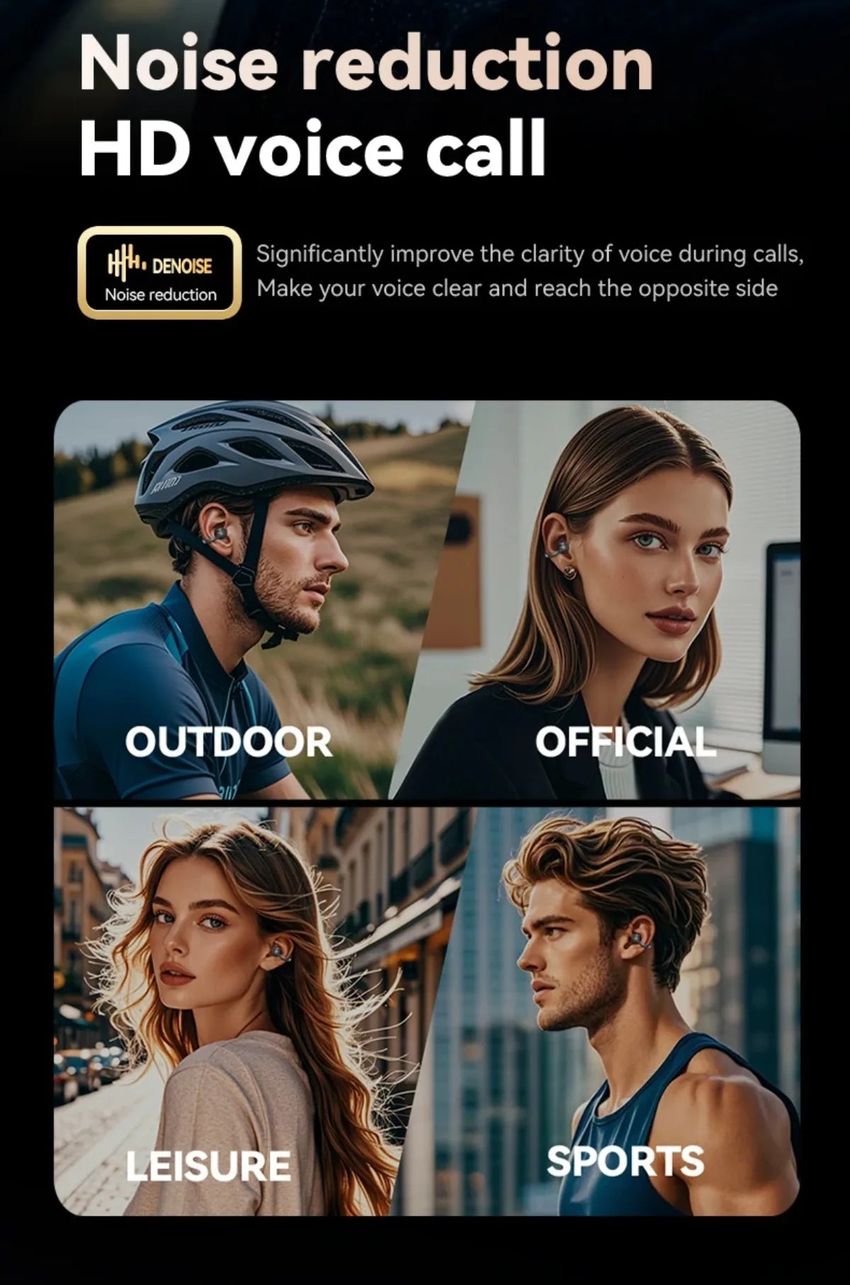Touch Screen Bluetooth Headphones 144 Languages Real-time Translation Headphones Wireless Open Ear Clips Sports Gaming Earphone - Tara's Tiny Treasures
