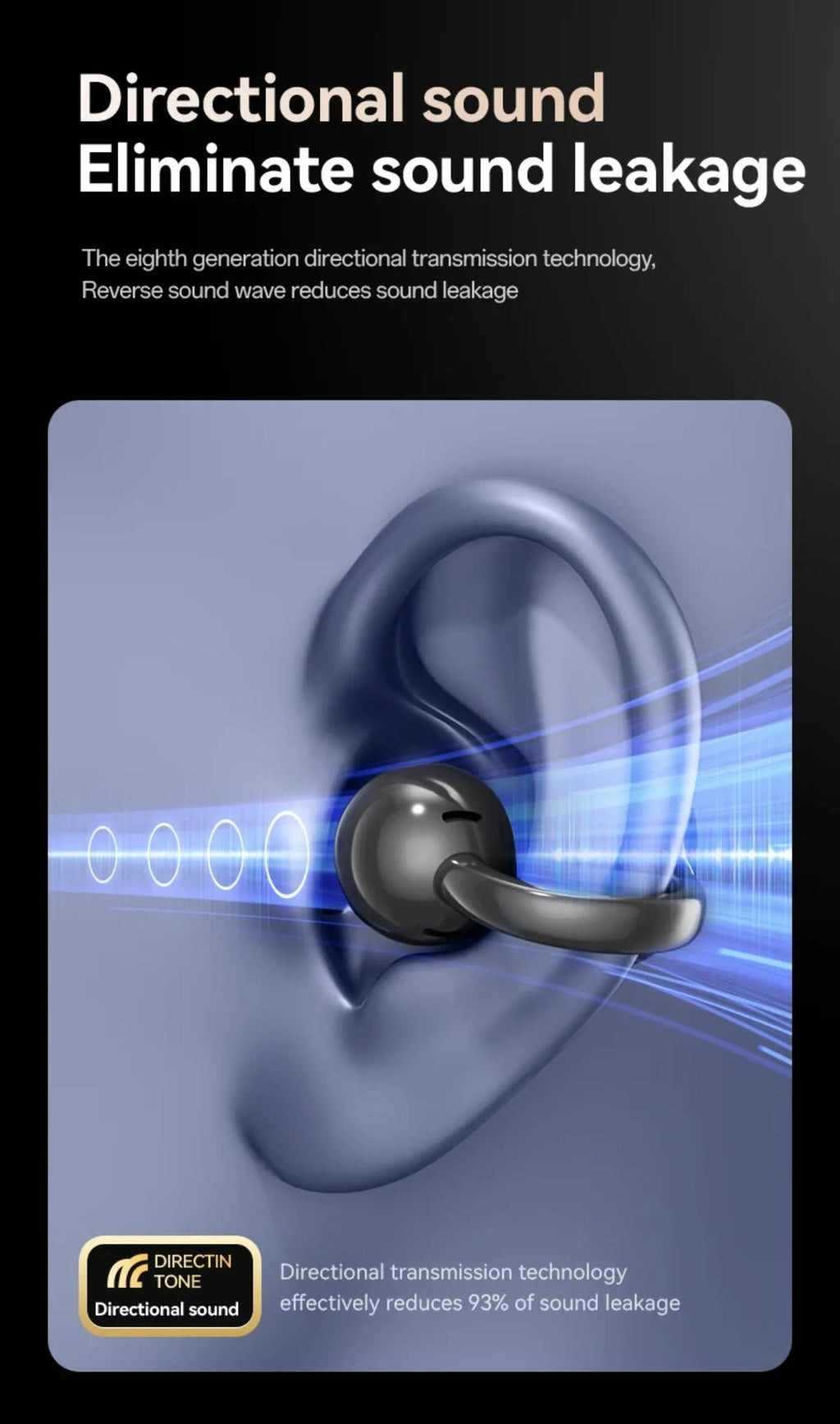 Touch Screen Bluetooth Headphones 144 Languages Real-time Translation Headphones Wireless Open Ear Clips Sports Gaming Earphone - Tara's Tiny Treasures