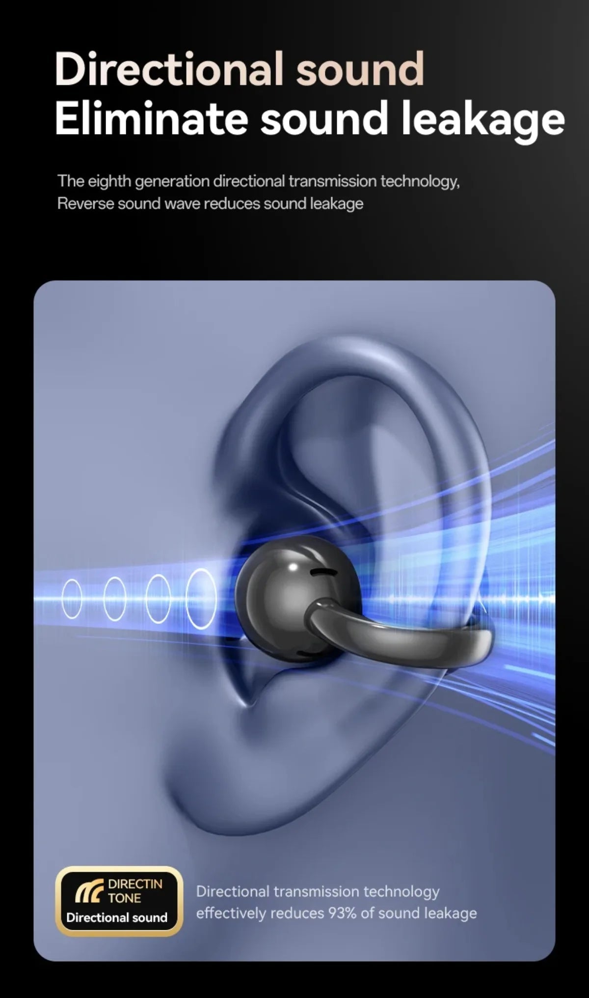 Touch Screen Bluetooth Headphones 144 Languages Real-time Translation Headphones Wireless Open Ear Clips Sports Gaming Earphone - Tara's Tiny Treasures