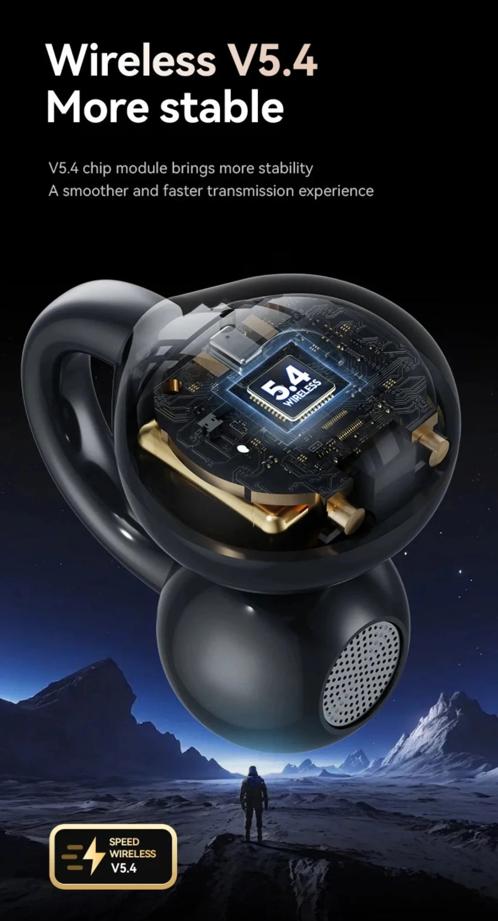 Touch Screen Bluetooth Headphones 144 Languages Real-time Translation Headphones Wireless Open Ear Clips Sports Gaming Earphone - Tara's Tiny Treasures